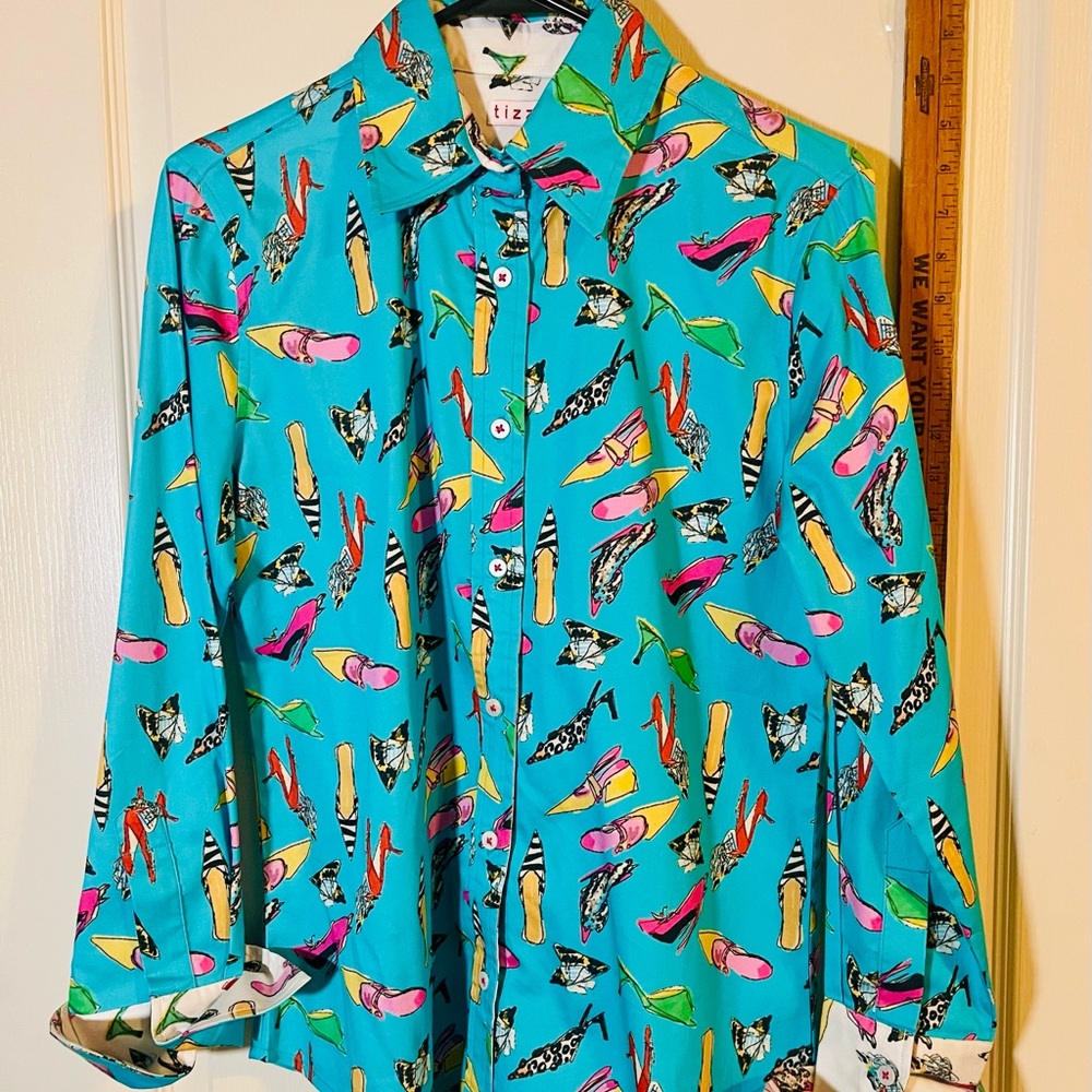 Dizzy Lizzy “tizzie” Rome top in turquoise shoe! - Picture 2 of 10